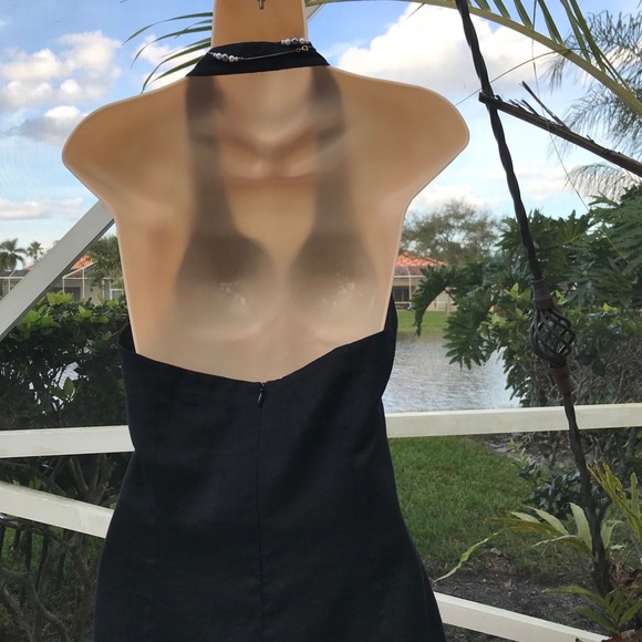 Laundry Shelli Segal Black Halter Dress Sz 10 /12 - Picture 4 of 8